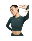 Gymshark Vital Crop Top Woodland Green Marl