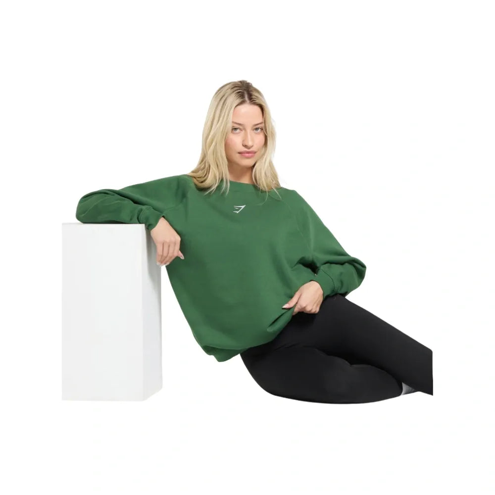 Gymshark Training Oversized Fleece Sweatshirt Classic Green