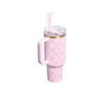 Stanley 1913 x LoveShackFancy Holiday Quencher H2.0 FlowState Tumbler (40OZ) Baby Bow Pink Peppermint