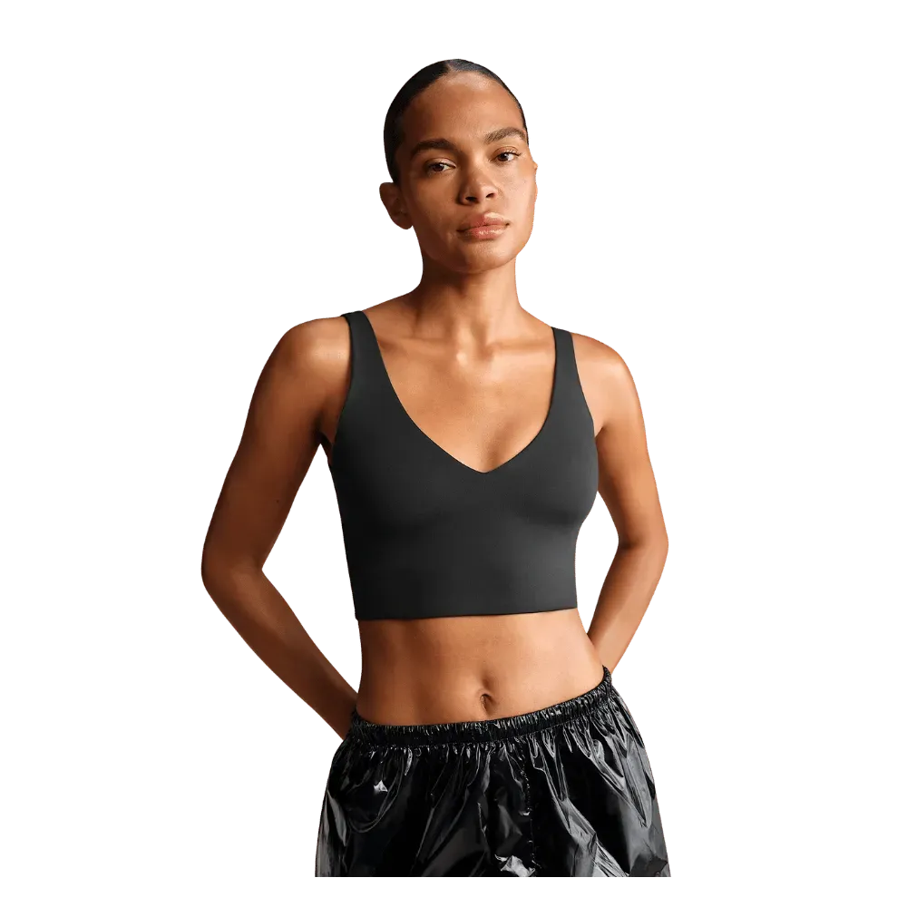 Nike X Skims Matte Women's V-Neck Long-Line Bra OBSIDIAN