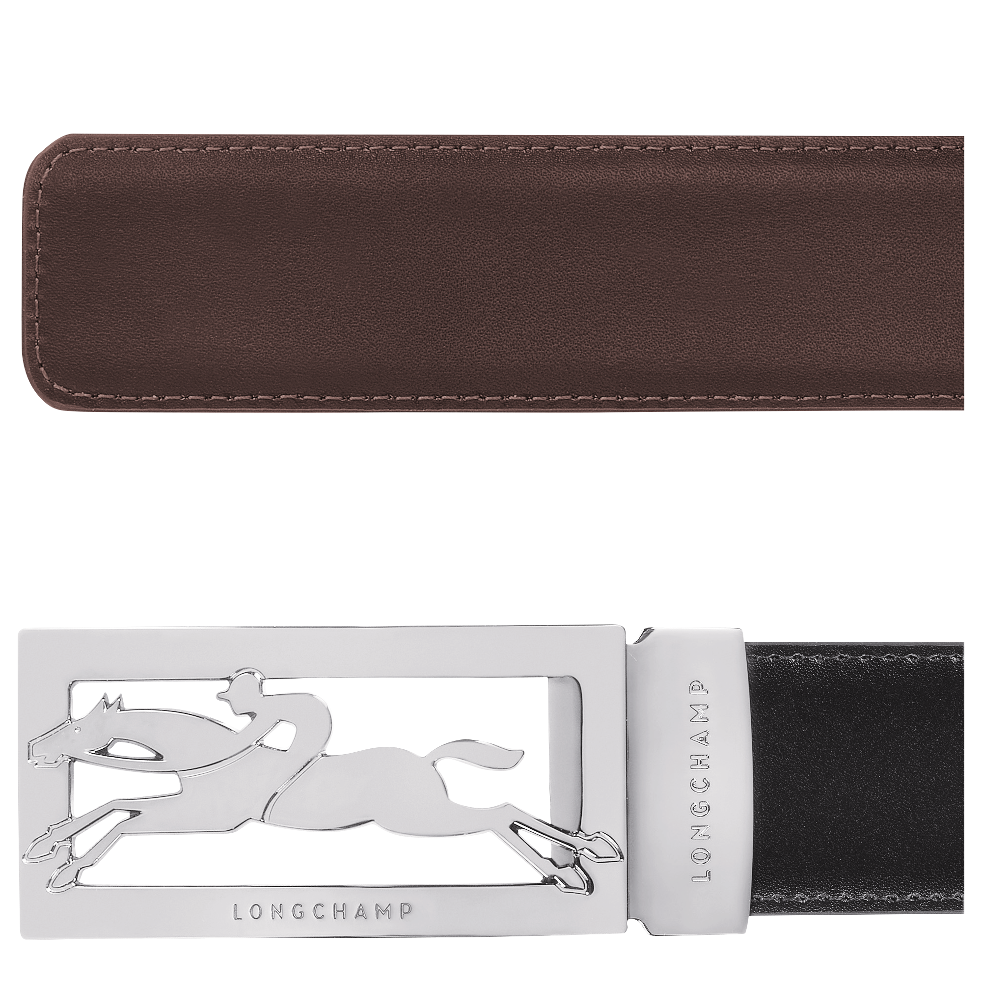 Longchamp Delta Box Men's belt Black/Mocha