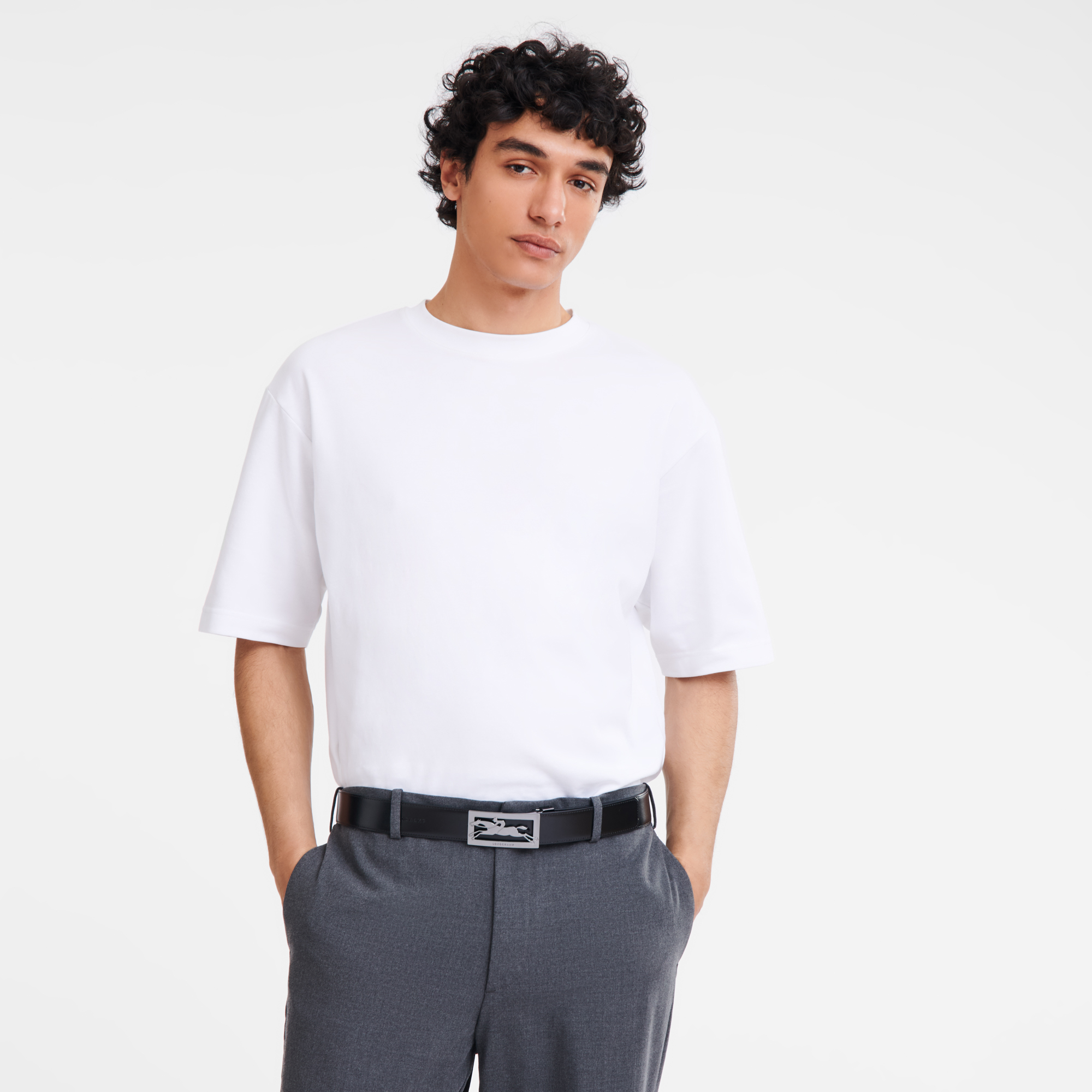 Longchamp Delta Box Men's belt Black/Navy