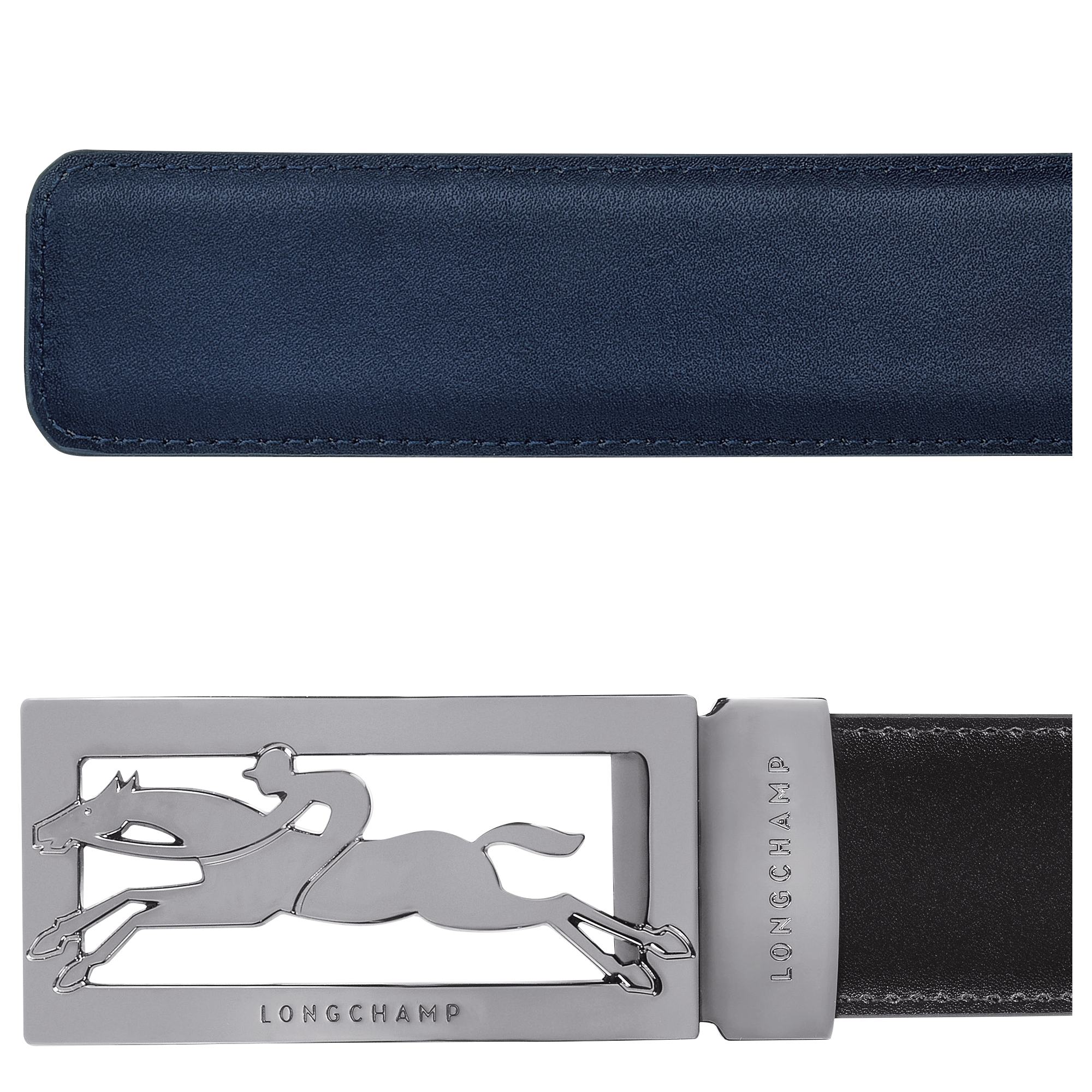 Longchamp Delta Box Men's belt Black/Navy