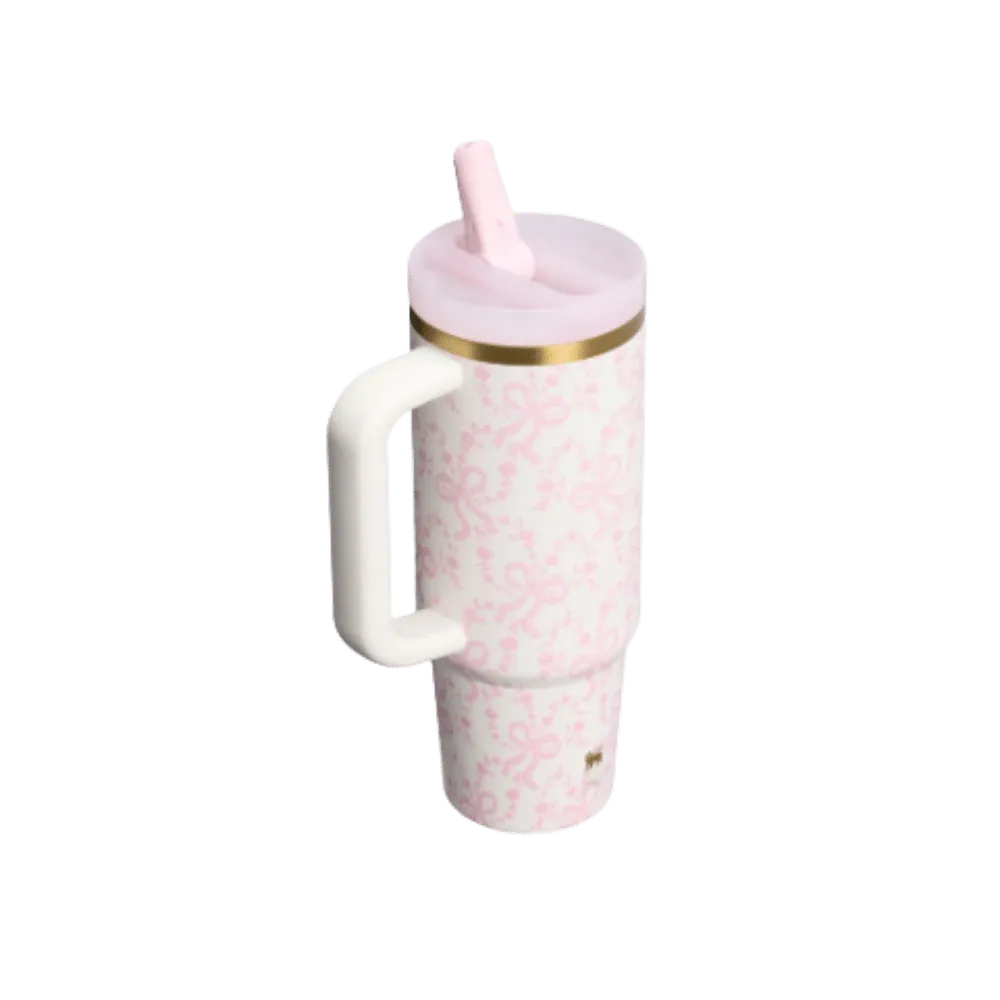 Stanley 1913 x LoveShackFancy Holiday Quencher ProTour Flip Straw Tumbler (30OZ) Coquette Bow Chantilly