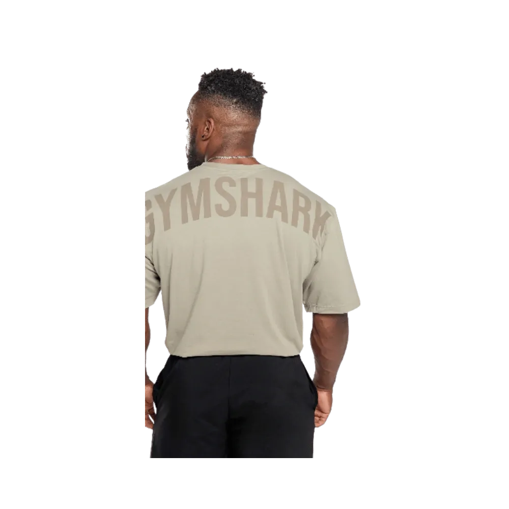Gymshark Power T-Shirt Oversized Fit Ecru Brown