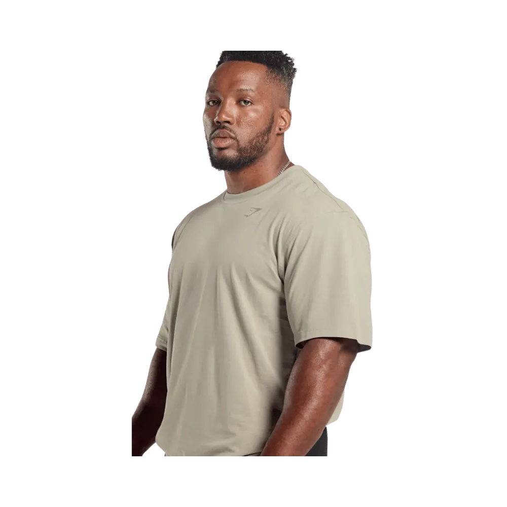 Gymshark Power T-Shirt Oversized Fit Ecru Brown