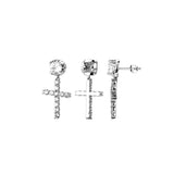 Diamond Studded Cross Earring