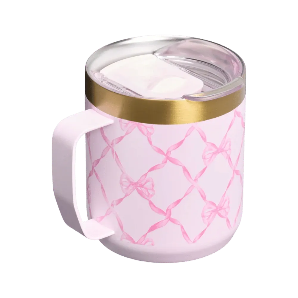 Stanley 1913 X Loveshackfancy Holiday Everyday Camp Mug Set Baby Bow Pink Peppermint 12 OZ