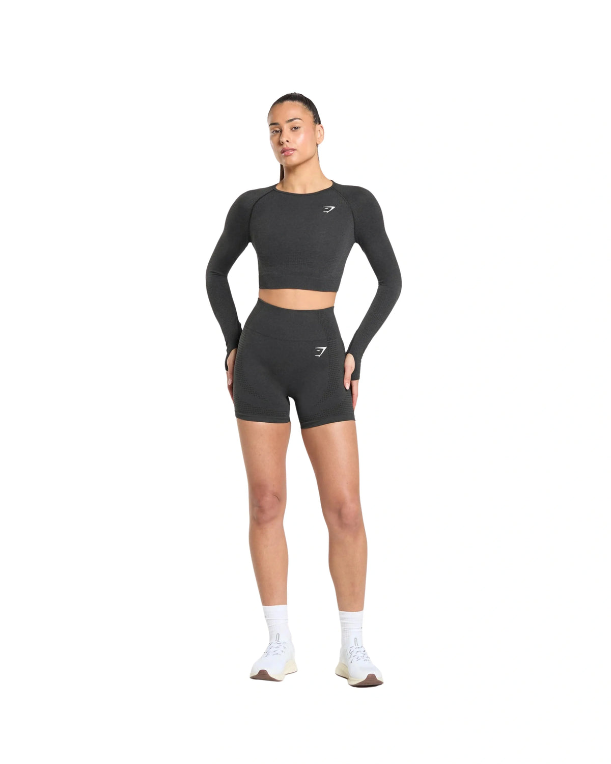 Gymshark Vital Crop Top Black Marl