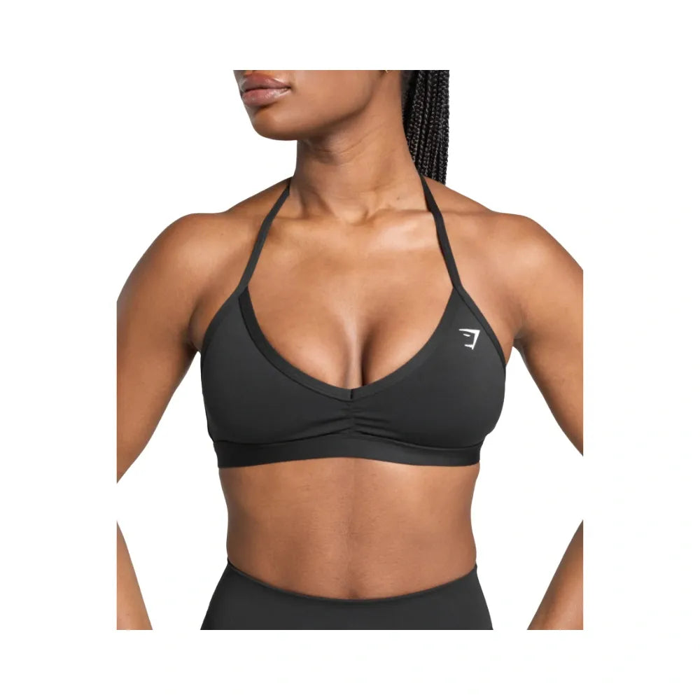 Gymshark Minimal Halterneck Sports Bra - Light Support Black