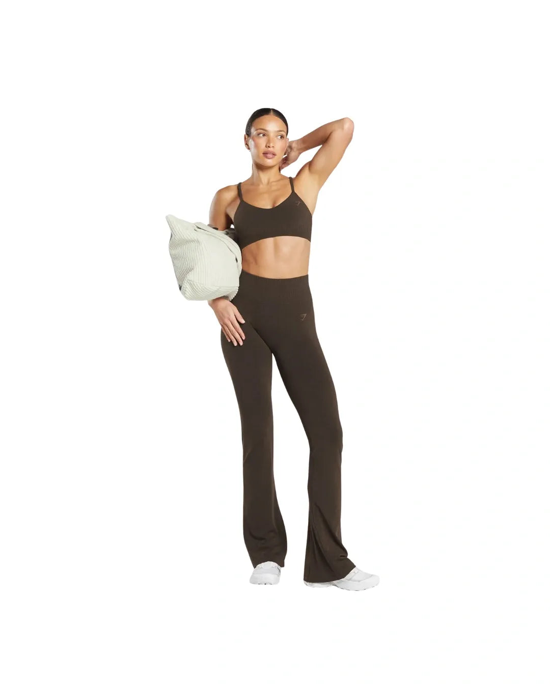 Gymshark Luxe Seamless Flare Leggings Walnut Brown Marl