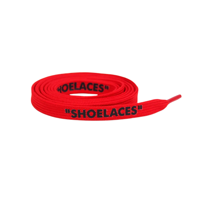 Red Off-White Style “SHOELACES” for Sneakers – Premium Flat Laces by KNOTTY