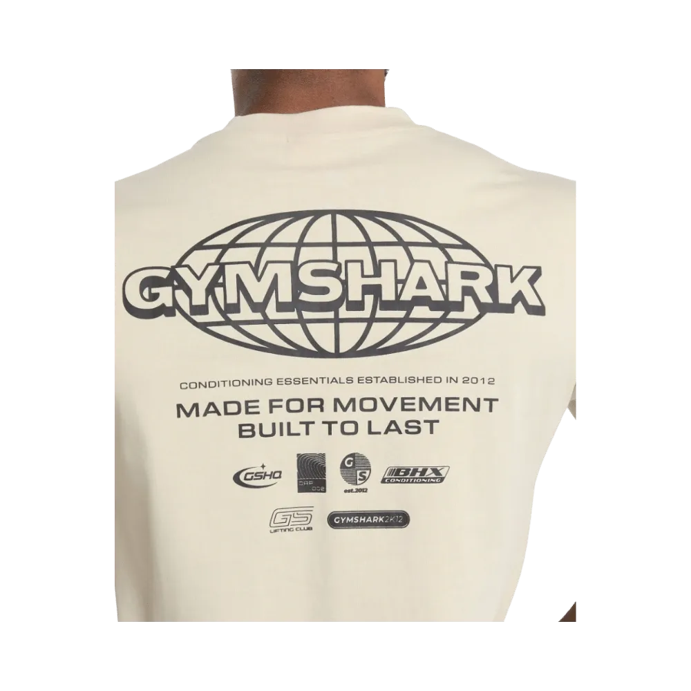 Gymshark Worldwide T-Shirt Oversized Fit Cream Beige