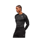 Gymshark Geo Seamless Long Sleeve T-Shirt Slim Fit Black