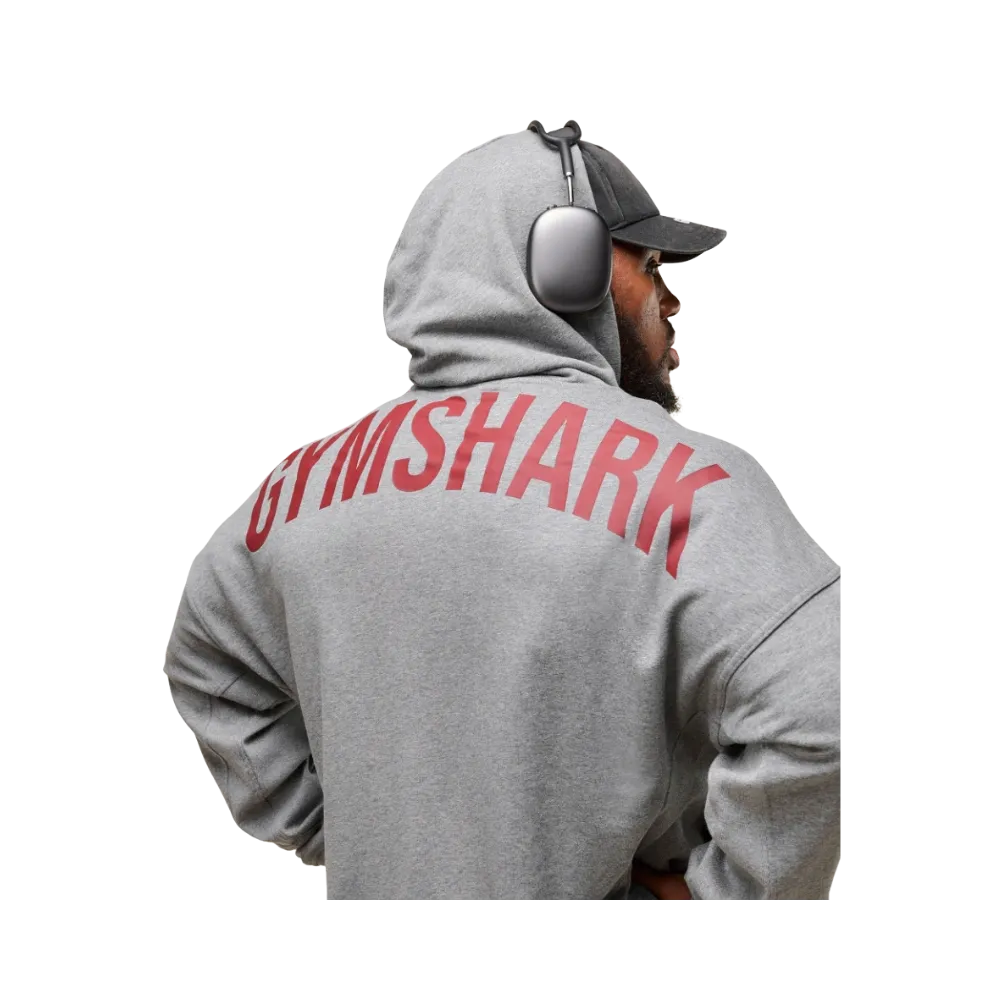 Gymshark Power Zip Up Hoodie Oversized Fit Charcoal Core Marl