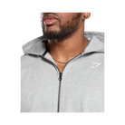 Gymshark Power Zip Up Hoodie Oversized Fit Light Grey Core Marl