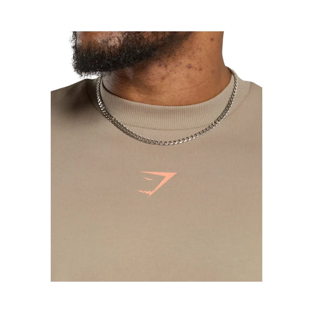 Gymshark Trophy Graphic Crew Oversized Fit Cement Brown