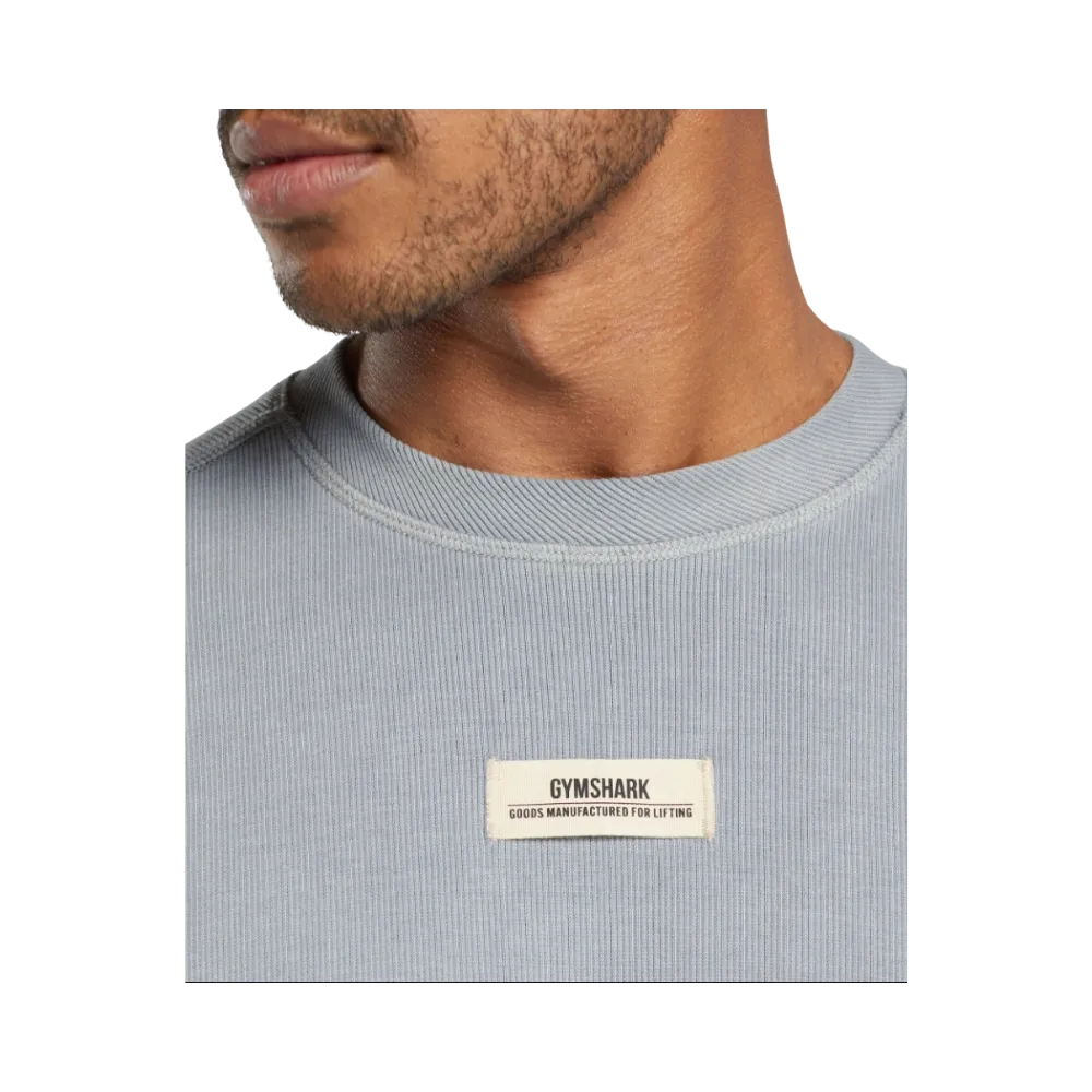 Gymshark Heavyweight Rib Crew Oversized Fit Denim Grey