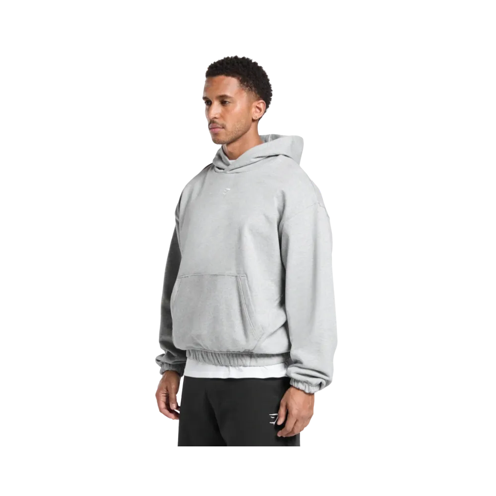 Gymshark Rest Day Essentials Hoodie Oversized Fit Light Grey Core Marl