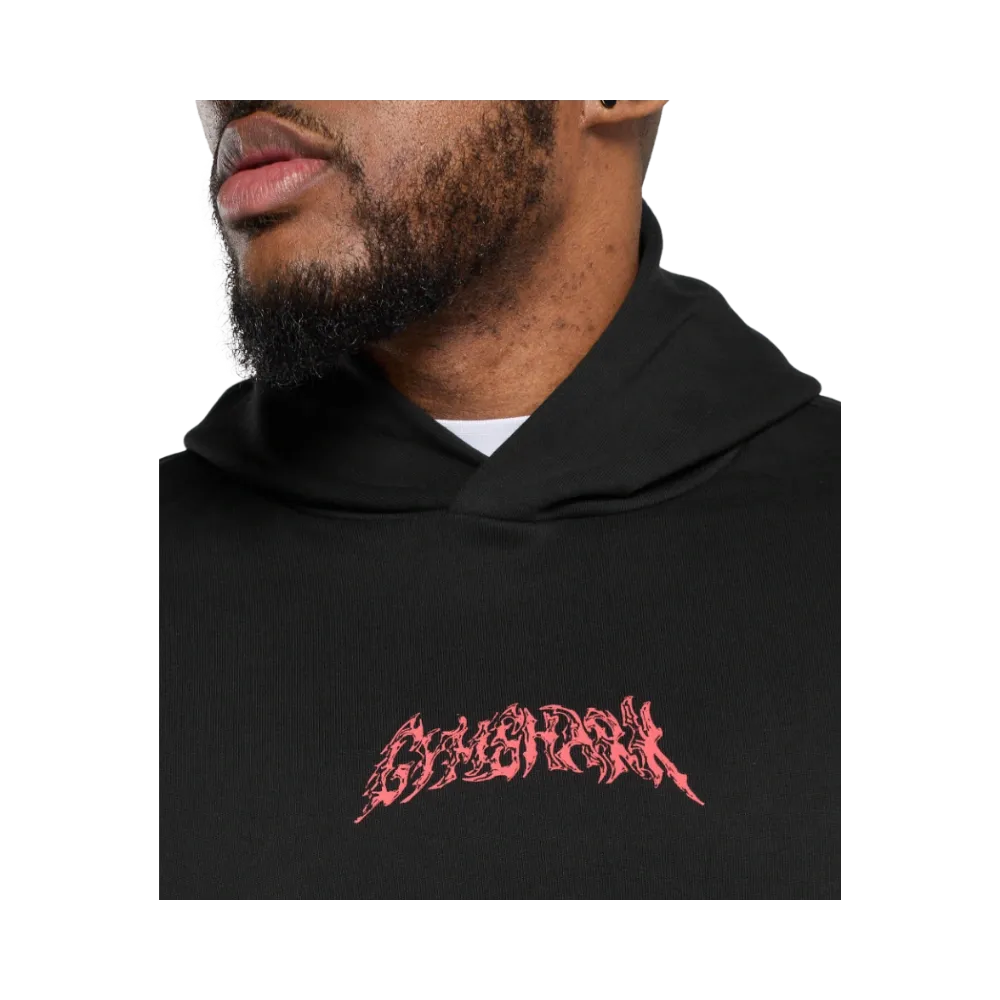 Gymshark Metal Lifting Graphic Hoodie Oversized Fit Black