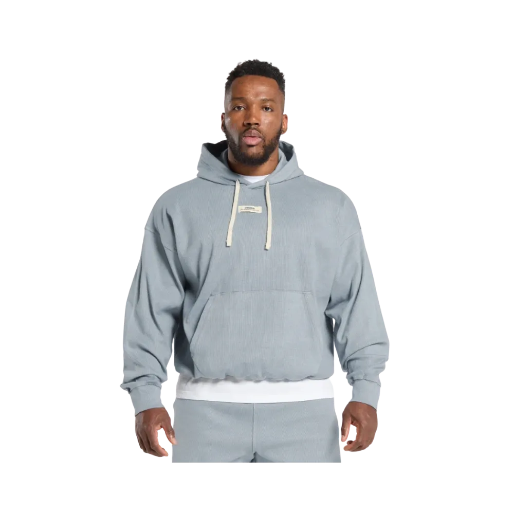 Gymshark Heavyweight Rib Hoodie Oversized Fit Denim Grey