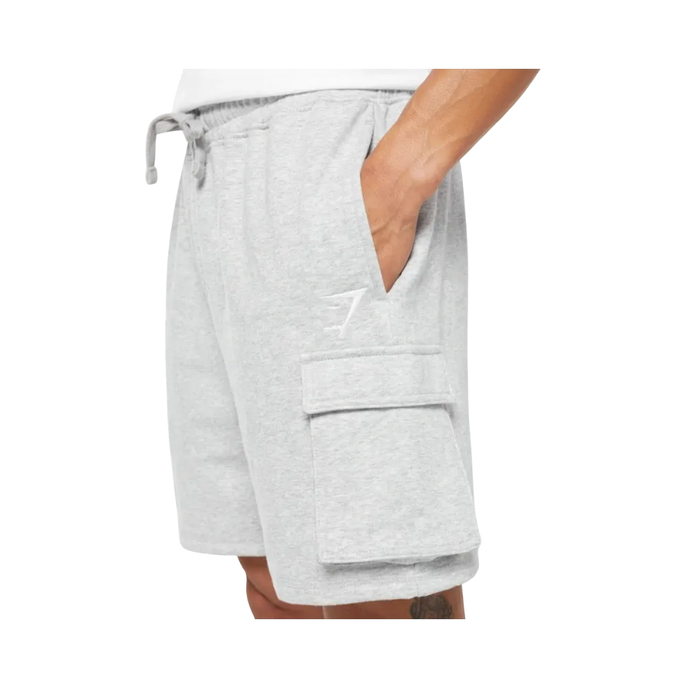 Gymshark Crest Cargo 7" Shorts Slim Fit Light Grey Marl