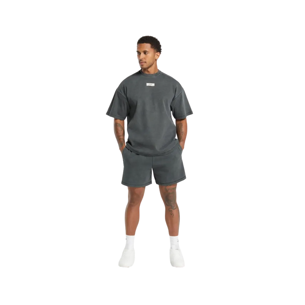 Gymshark Heavyweight Ribbed Shorts Oversized Fit Asphalt Grey