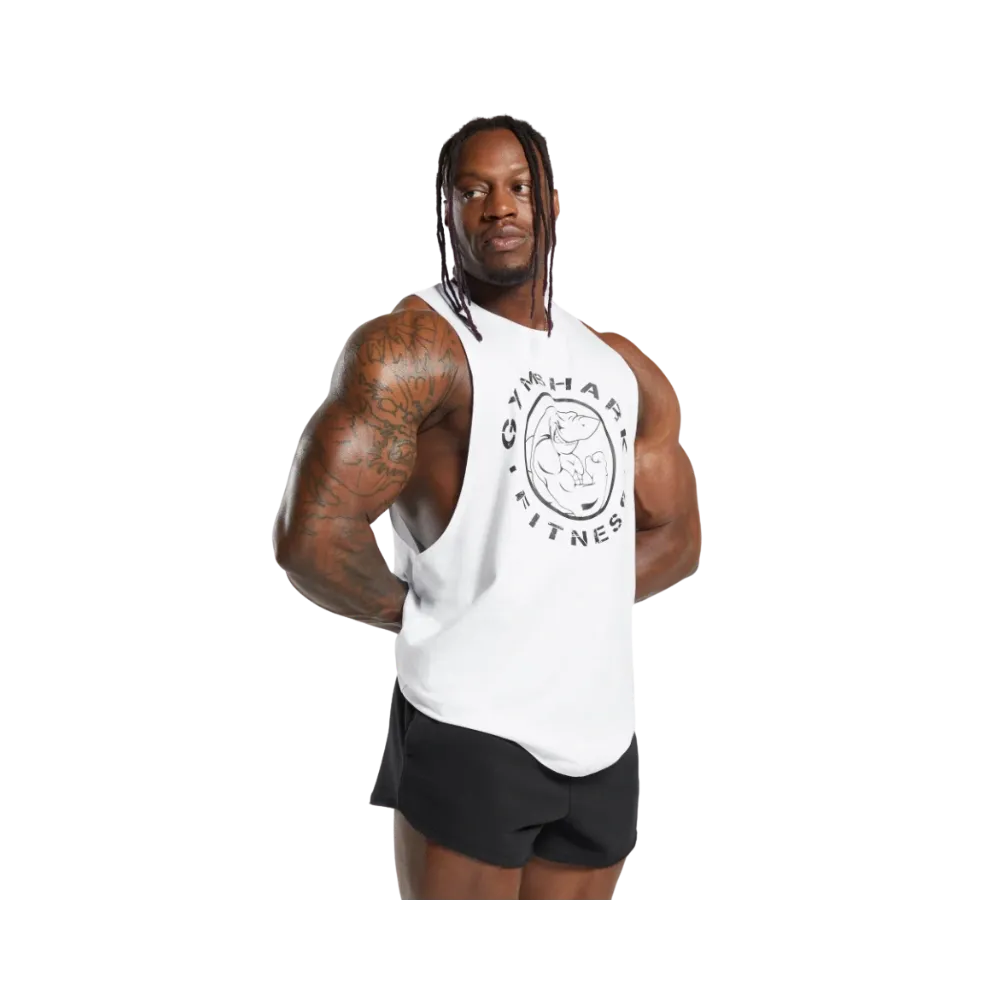 Gymshark Legacy Drop Arm Tank Slim Fit White