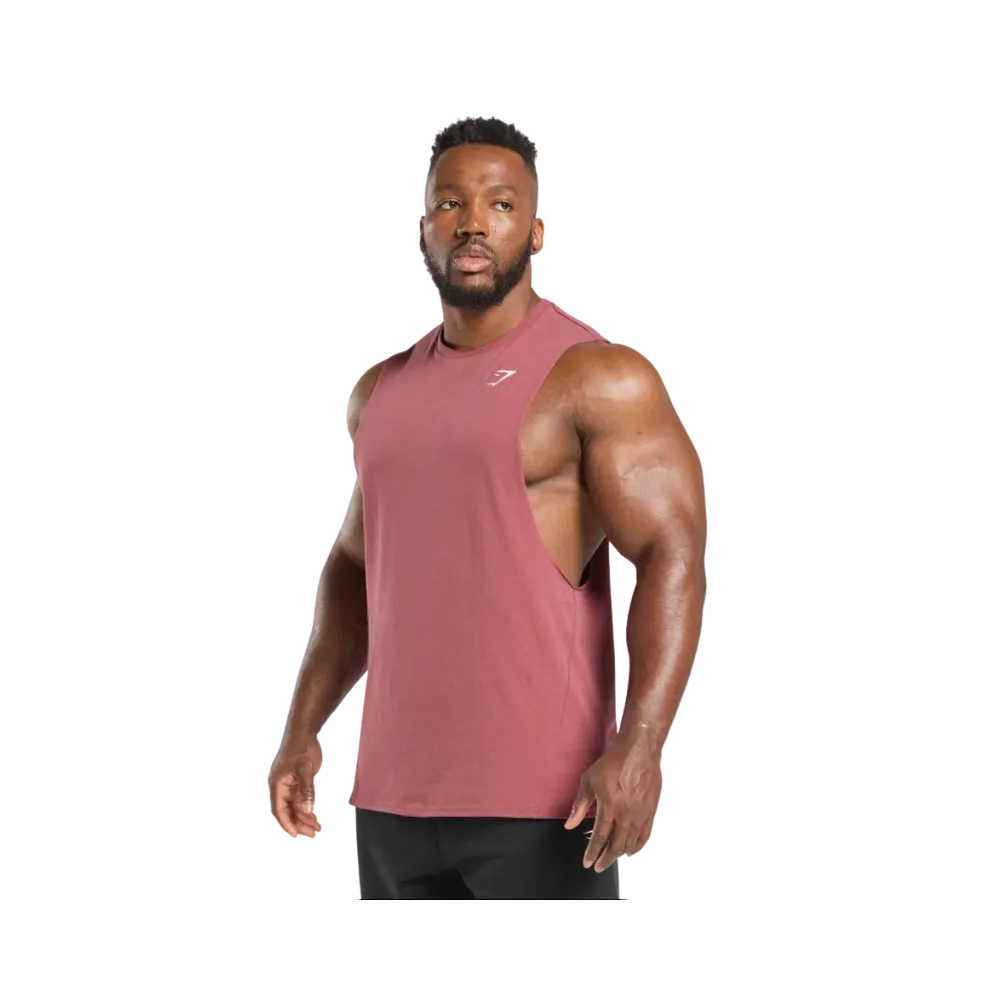 Gymshark Critical Drop Arm Tank Slim Fit Washed Berry Pink