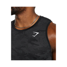 Gymshark Geo Seamless Tank Slim Fit Black/Charcoal Grey