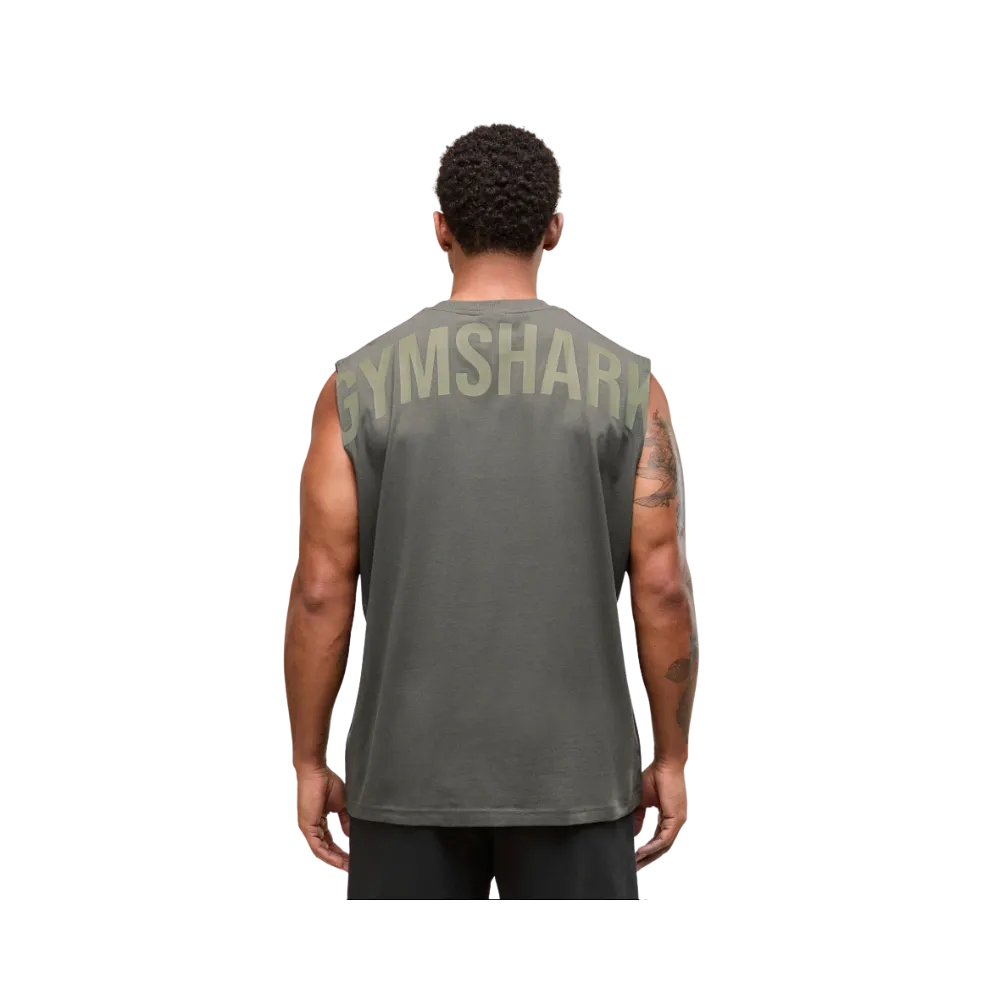 Gymshark Power Cut Off Tank Oversized Fit Strength Green