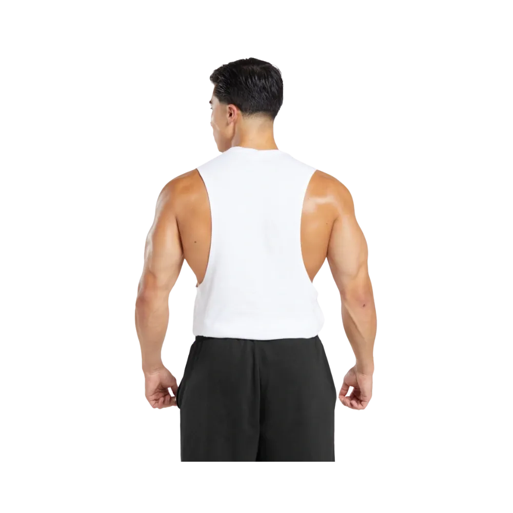 Gymshark React Drop Arm Tank Slim Fit White