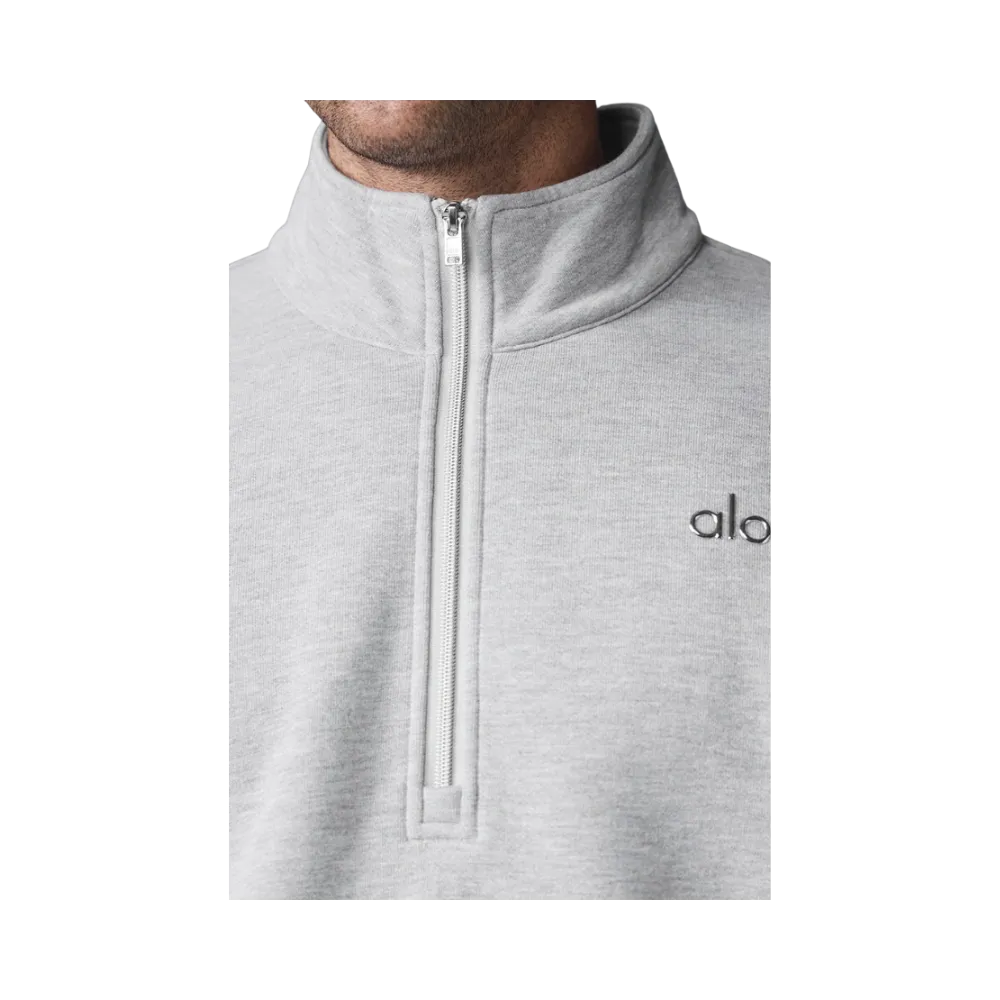 Alo Men's Accolade 1/4 Zip Pullover Athletic Heather Grey