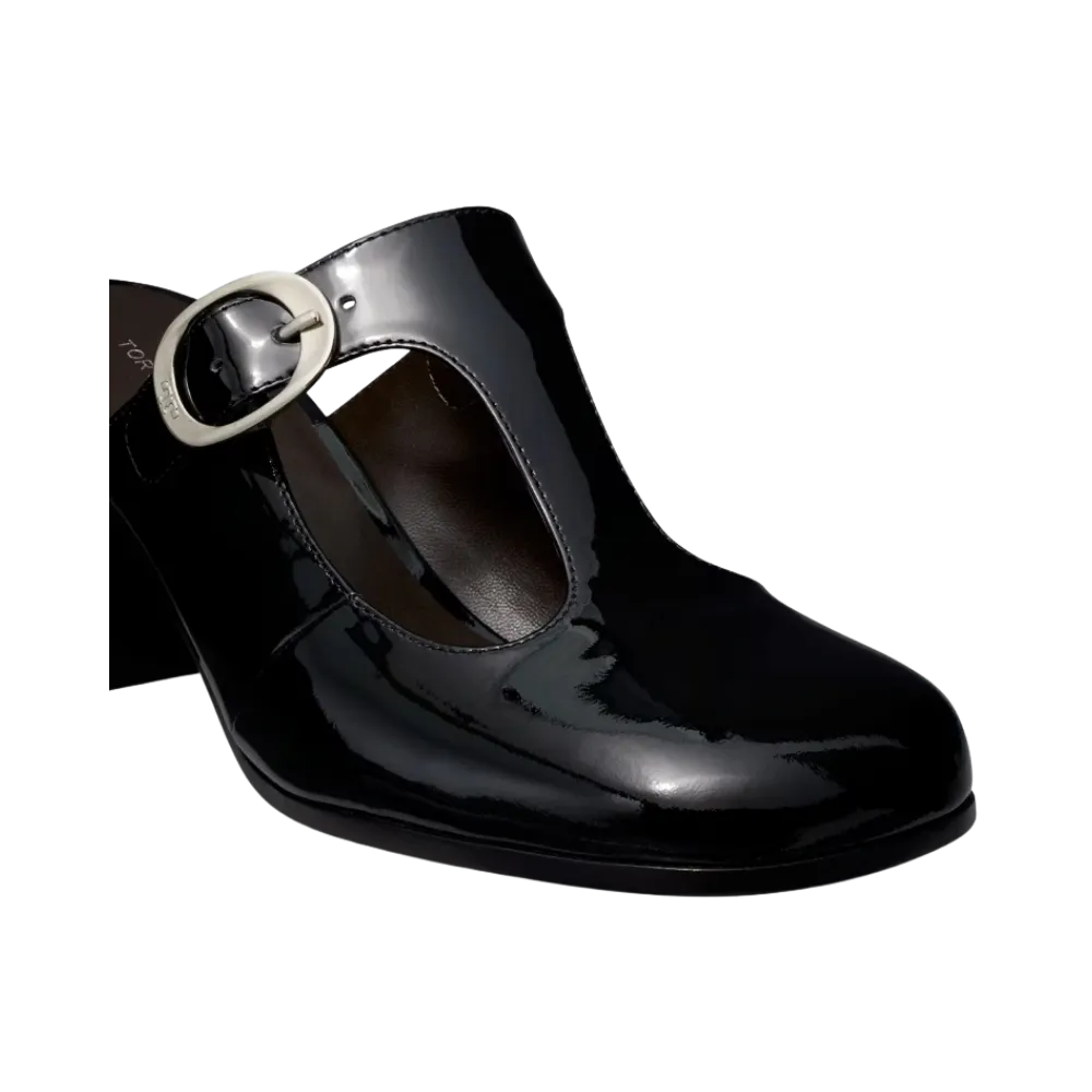 Tory Burch Violet T-Strap Heeled Mule Perfect Black