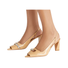Tory Burch Pierced Peep-Toe Slingback Gold