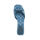 Coach Bow Kitten Heel In Signature Denim