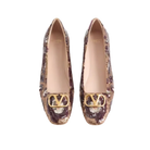 Valentino VLogo Signature Ballerinas With Animalier Embroidery Brown