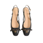Valentino Valet Du Roi Slingback Ballerina In Mesh And Kidskin 25mm Black