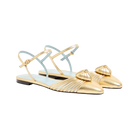 Valentino Coeur Royal Laminated Nappa Ballerina Antique Brass