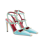 Valentino Rockstud Kidskin Pumps 100mm Azure