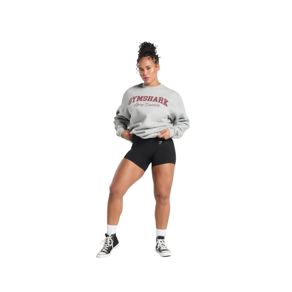 Gymshark Lifting Essentials Graphic Brushed Oversized Sweatshirt Light Grey Core Marl
