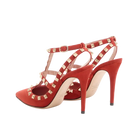 Valentino Rockstud Suede Pumps 100mm Red