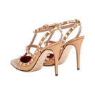 Valentino Rockstud Pump In Laminated Nappa Leather 100mm Gold