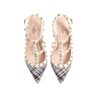 Valentino Rockstud Pumps In Woven Fabric 100mm Multicolor