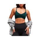 Gymshark Ruched Strappy Sports Bra Light Support Deep Petrol Blue