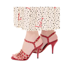 Valentino Rockstud Kidskin Sandal 100mm Red