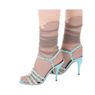 Valentino Rockstud Kidskin Sandal 100mm Azure