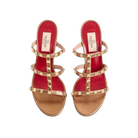 Valentino Rockstud Slide Sandal In Laminated Nappa Leather 60mm Gold