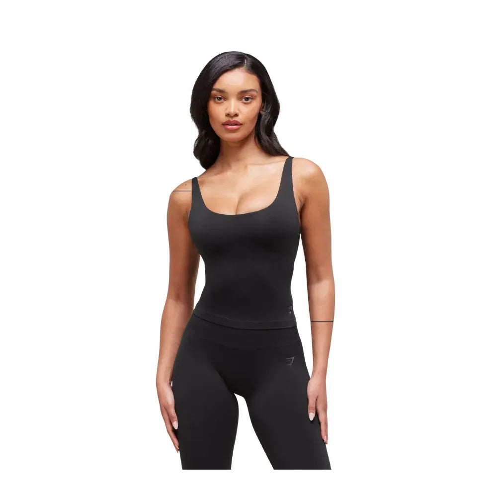 Gymshark Soft Sculpt Tank With Shelf Black