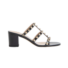Valentino Rockstud Calfskin Leather Slide Sandal 60mm Black